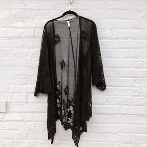 Black Lace Robe / 1X (Oversized)